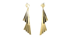 Italian 18kt Gold Over Sterling Fan Drop Earrings