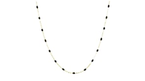Italian Black Enamel Station Necklace in 14kt Yellow Gold