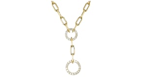 .50 ct. t.w. Diamond Circle Paper Clip Link Y-Necklace in 14kt Yellow Gold
