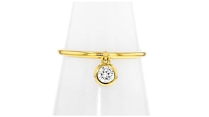 .20 Carat Lab-Grown Diamond Charm Ring in 18kt Gold Over Sterling Silver