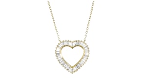 1.00 ct. t.w. Lab-Grown Diamond Heart Necklace in 18kt Gold Over Sterling