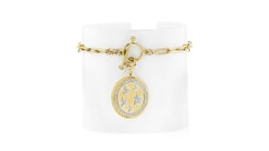 .20 ct. t.w. Diamond Stars Medallion Charm in 18kt Gold Over Sterling