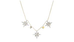 .31 ct. t.w. Diamond Starburst Drop Necklace in 18kt Gold Over Sterling