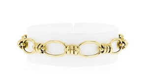 Italian 14kt Yellow Gold Oval-Link Bracelet