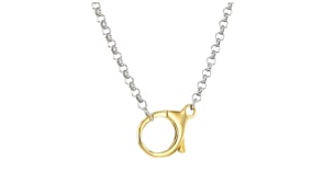 Sterling Silver and 18kt Gold Over Sterling Rolo-Chain Lobster Clasp Necklace