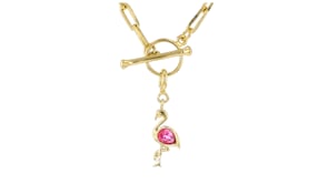 .40 Carat Pink Topaz Flamingo Charm in 18kt Gold Over Sterling