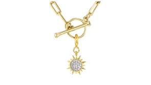 .10 ct. t.w. Diamond Sun Charm in 18kt Gold Over Sterling
