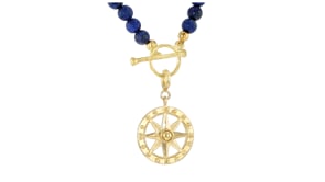 18kt Gold Over Sterling Compass Charm