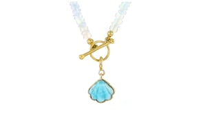 Larimar Seashell Charm in 18kt Gold Over Sterling