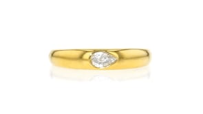 .20 Carat Pear-Shaped Lab-Grown Diamond Ring in 18kt Gold Over Sterling