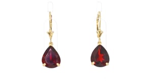7.00 ct. t.w. Pear-Shaped Garnet Drop Earrings in 14kt Yellow Gold