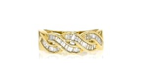 .25 ct. t.w. Baguette Diamond Twisted Ring in 18kt Gold Over Sterling