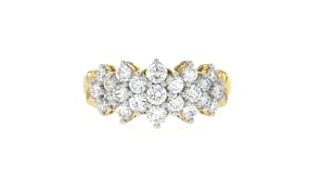 1.05 ct. t.w. Lab-Grown Diamond Cluster Ring in 18kt Gold Over Sterling