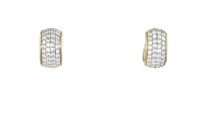 1.05 ct. t.w. Pave Lab-Grown Diamond Hoop Earrings in 18kt Gold Over Sterling