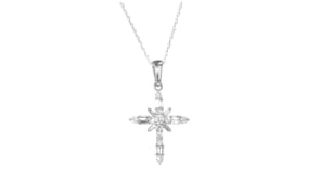.65 ct. t.w. Lab-Grown Diamond Cross Pendant Necklace in Sterling Silver
