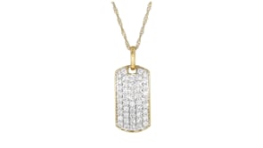 1.75 ct. t.w. Pave Lab-Grown Diamond Dog Tag Pendant Necklace in 18kt Gold Over Sterling