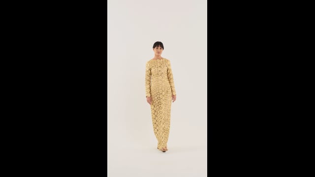 Vestido Delfos Oro Manga