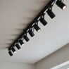 Video: Sistema binario a 10 faretti  50W GU10 in alluminio nero 500 cm