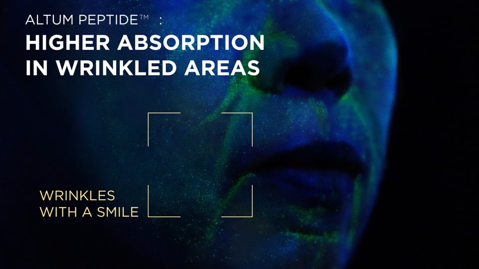 [Video] TEST 3. ALTUM® Peptide: Higher Absorption in Wrinkled Areas