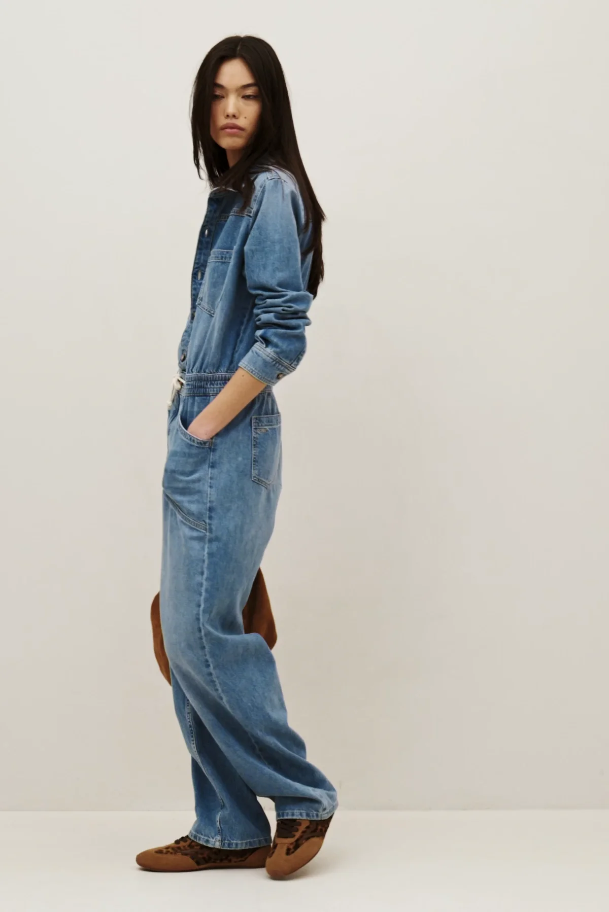 Denim Cargo Jumpsuit Myrella Blue // ba&sh US