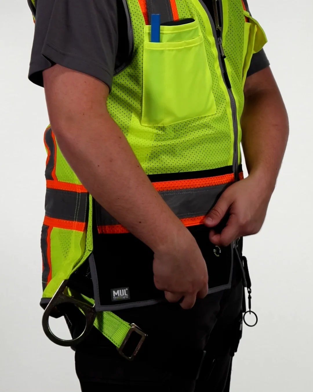 DOME75 DYNAMIC DV3525 Heavy Duty High Visibility Vest with MUL