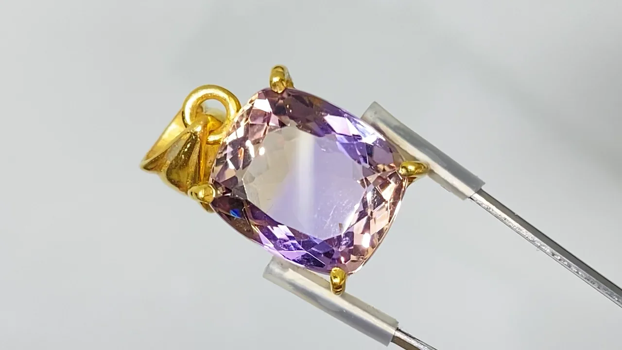動画】【1点もの】宝石質アメトリンAAA ファセットカットペンダント