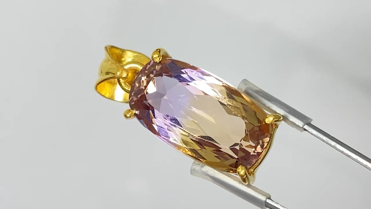 動画】【1点もの】宝石質アメトリンAAA ファセットカットペンダント