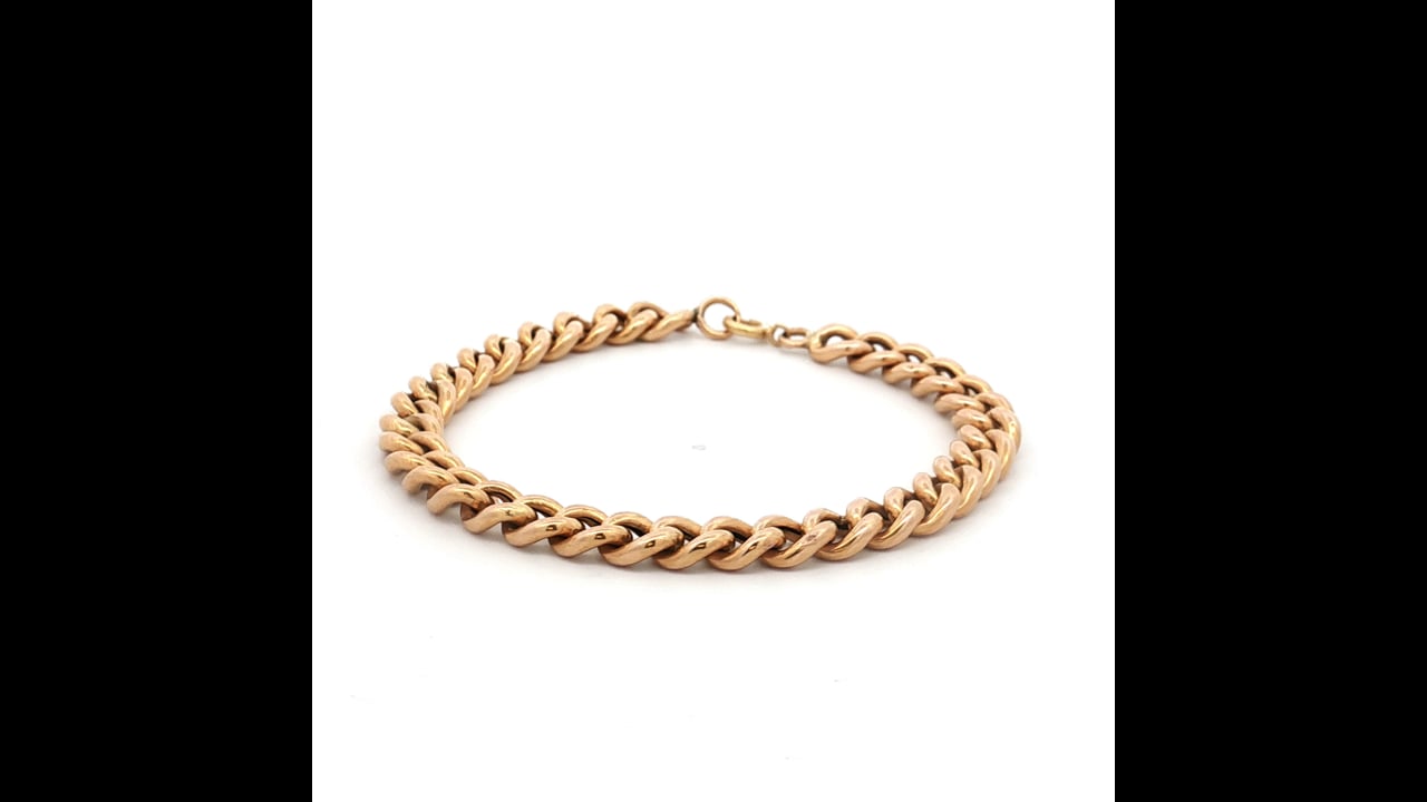 Antique Victorian Curb Link Bracelet 18K Rose Gold – Filigree Jewelers