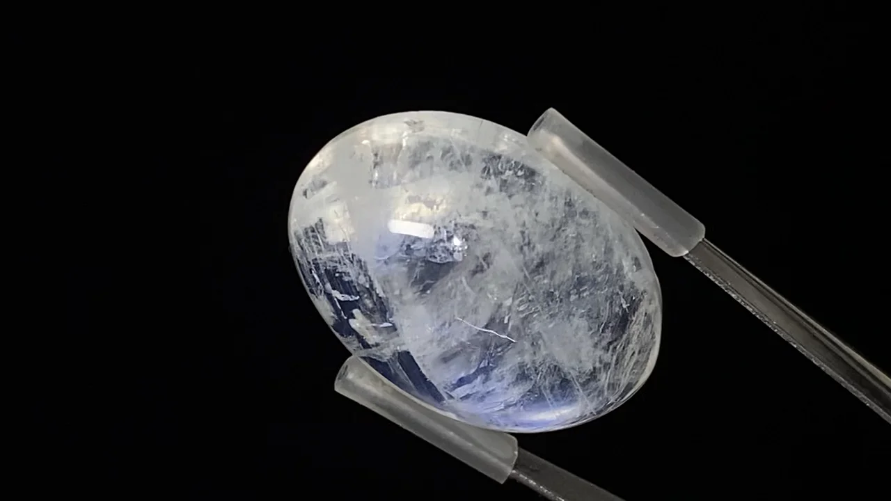 動画】【1点もの】宝石質レインボームーンストーンAAA カボション 1個