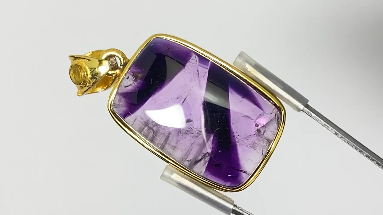 動画】【1点もの】ファントムアメジスト モルダバイト付きペンダント