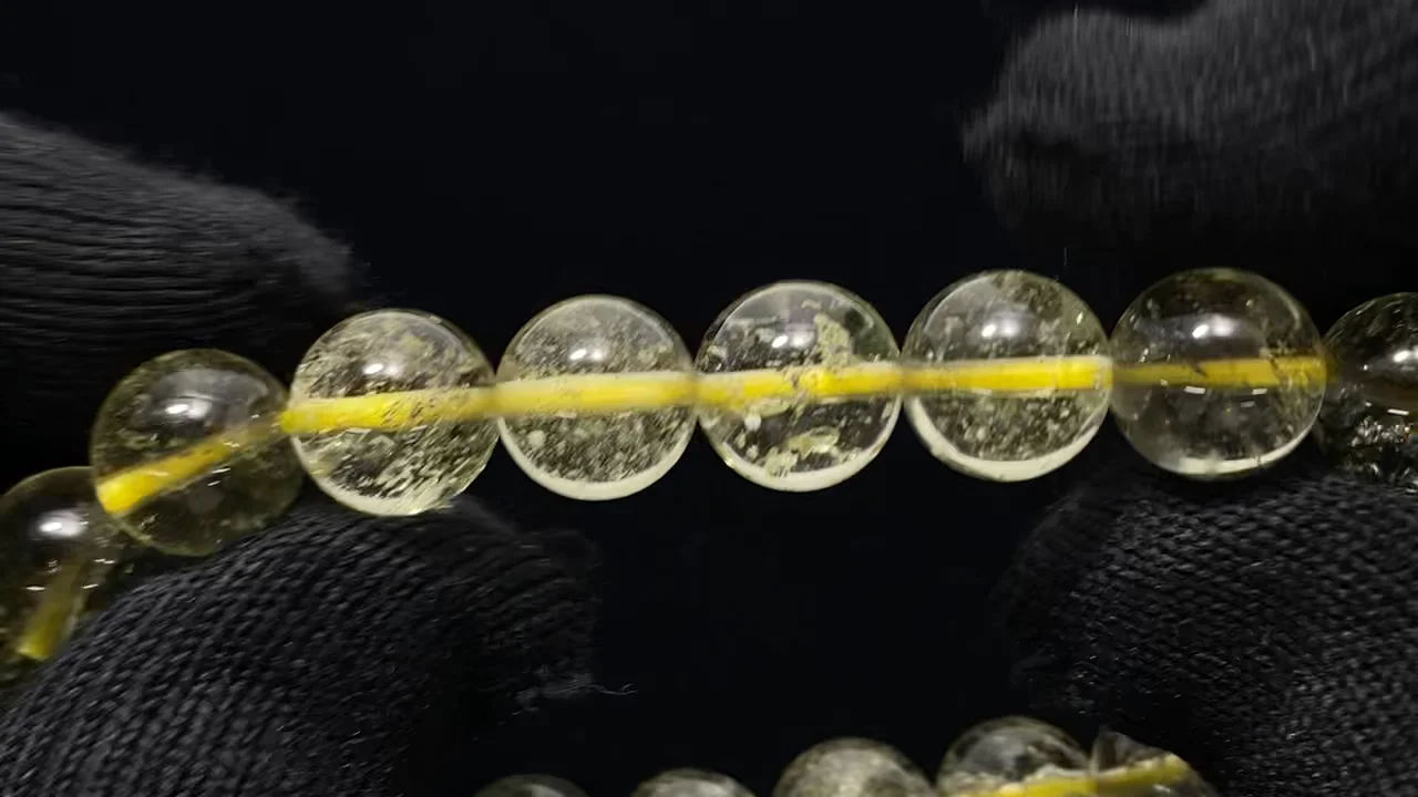 動画】【1点もの】リビアングラス ラウンド10mm 1連(ブレス) NO.206