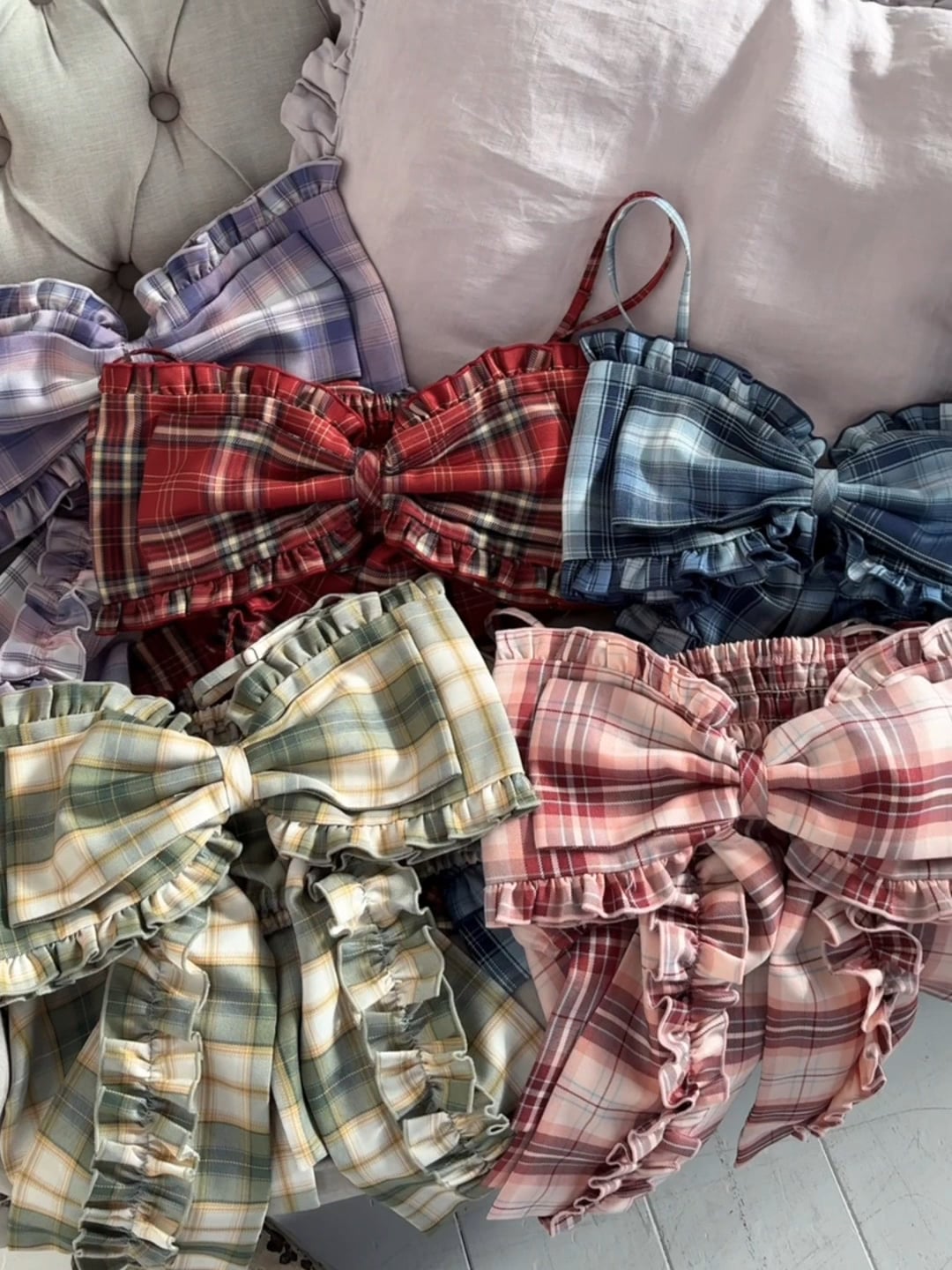 クティールとレトロ】セット着用可2wayチェックリボンビスチェ | [公式