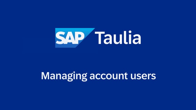Managing Account Users - SAP Taulia