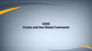 Create and Use Global Comments