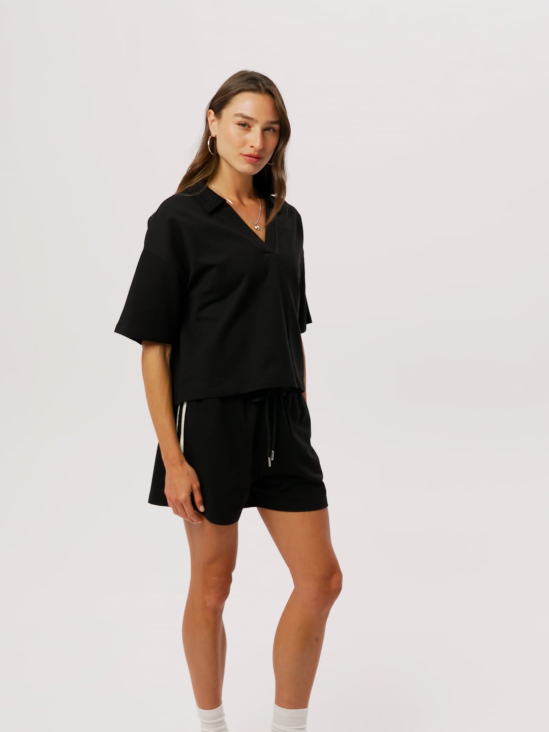 מכנסיים קצרים עם פס קרושה פרנץ’ טרי