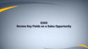 Sales Opportunity Form Key Fields
