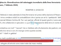 Pesaro - Rivendicazione anarchica: "Sabotaggio stazione per Olimpiadi"