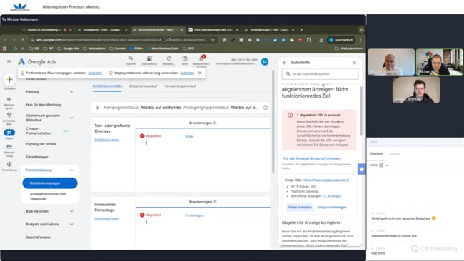 Google Ads Richtlinien & Ablehnungen, PMax Budget wird nicht ausgeschöpft, Targeting, Neukundenakquise-Einstellungen & mehr mit Michael Klein vom 09.02.26