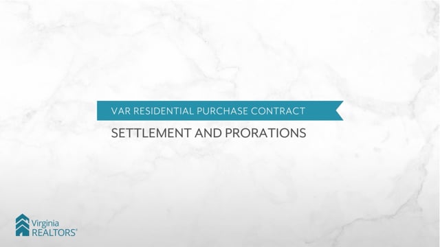 Sections 7&8: Settlement and Prorations