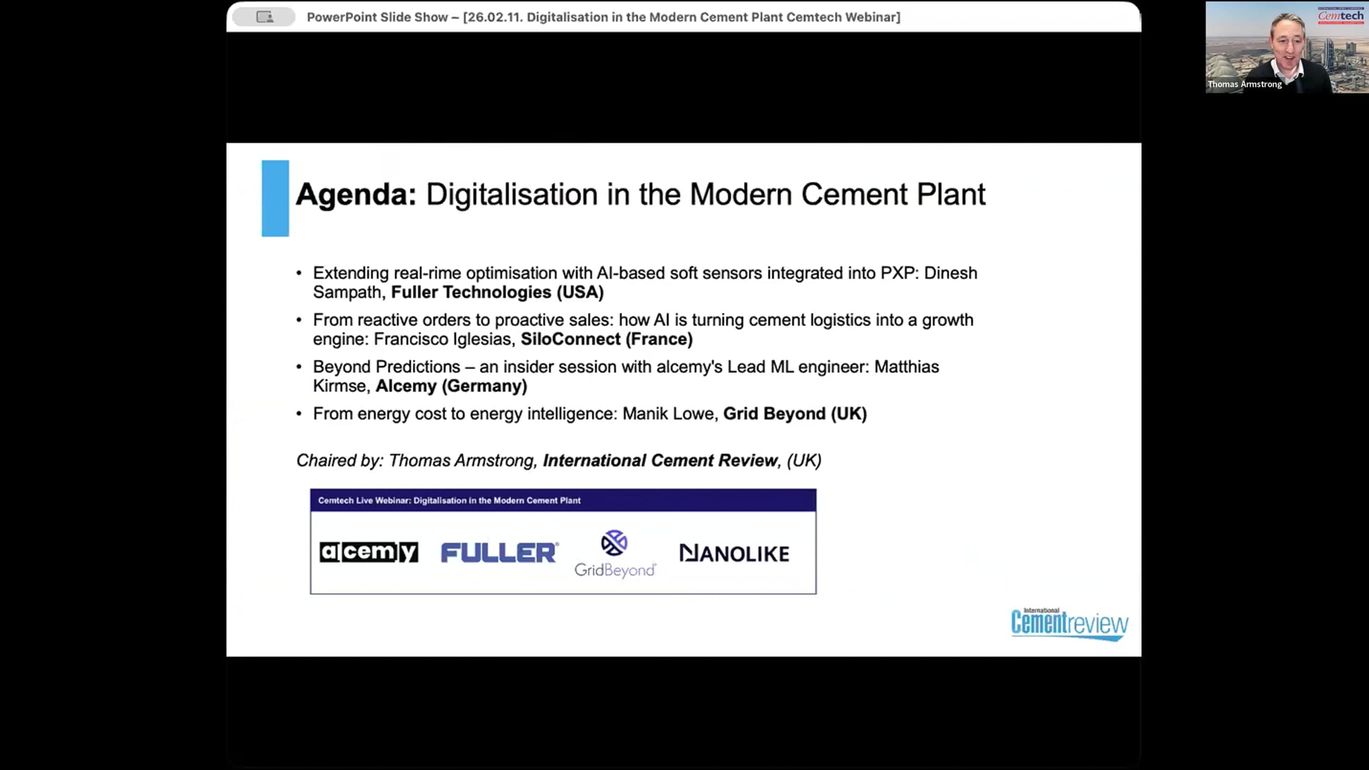 Cemtech Live Webinar: Digitalisation in the Modern Cement Plant