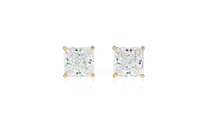 4.00 ct. t.w. Princess-Cut CZ Stud Earrings in 14kt Yellow Gold