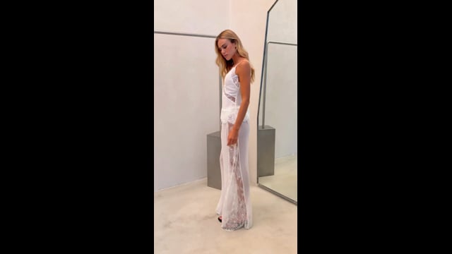 Calça Dara Renda Off White | Dara Off-White Pants