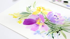 Flowing Spring Florals - Guided - Paint Along - Purple Flow