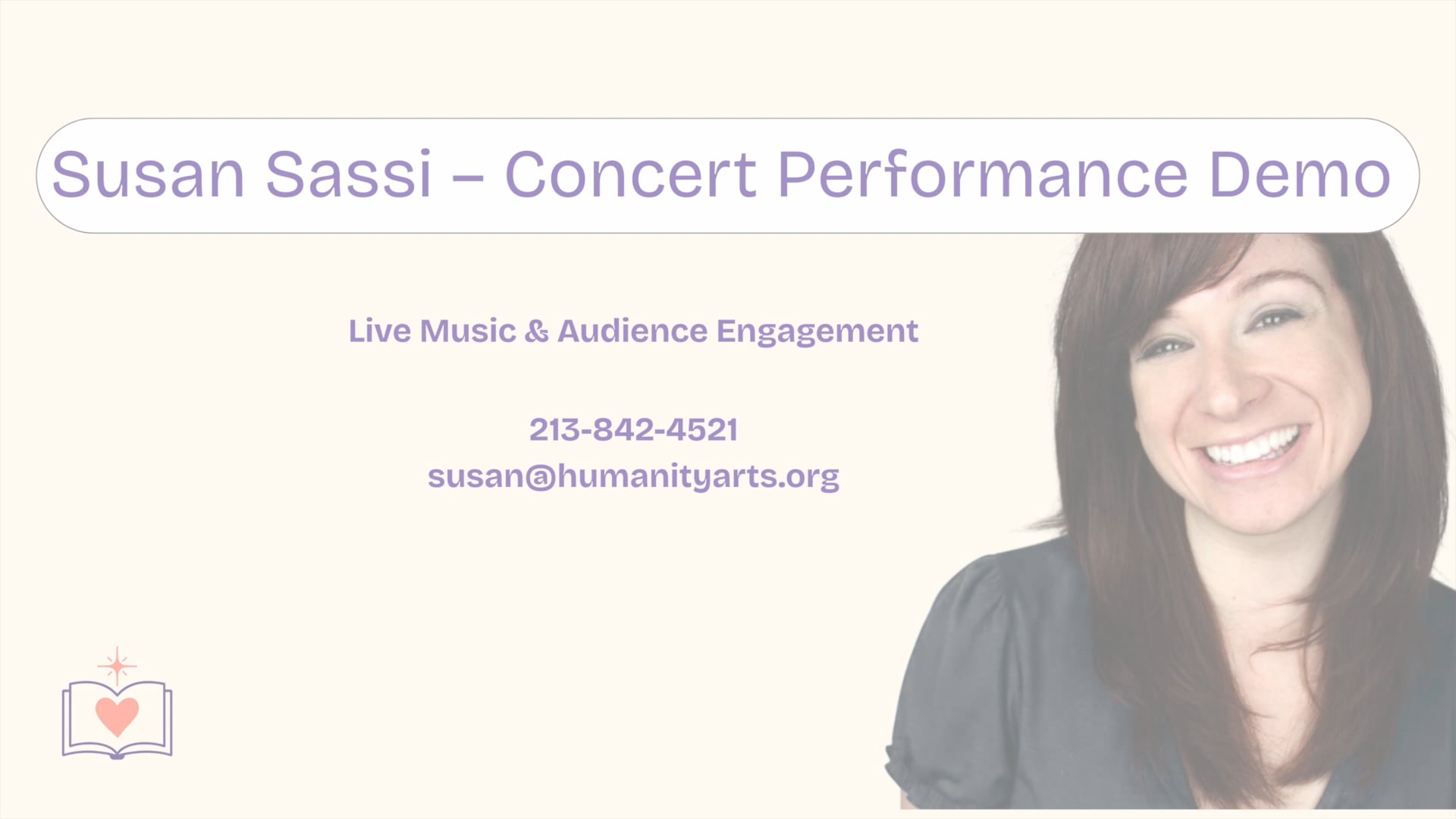 Promotional video thumbnail 1 for Susan Sassi