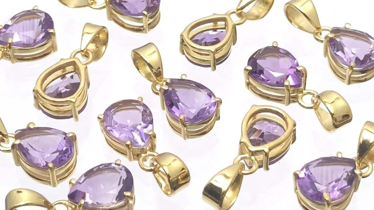 動画】宝石質アメジストAAA ペアシェイプファセットカット9×7mm