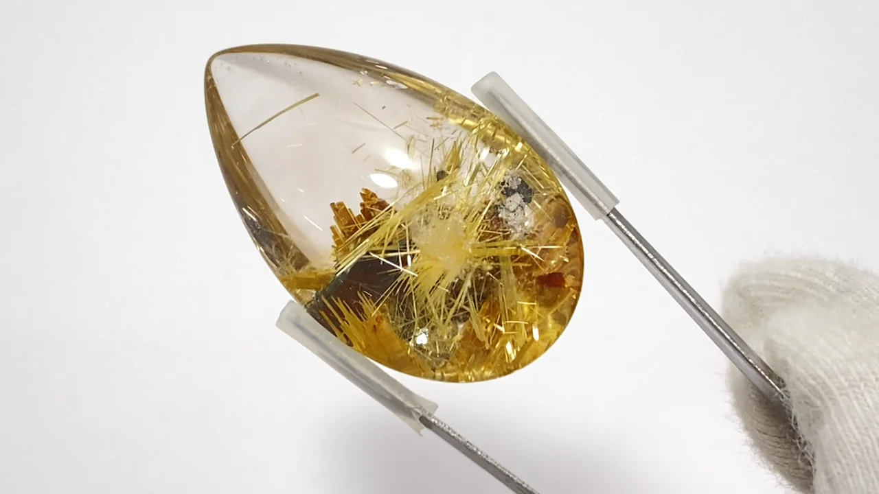 動画】【1点もの】ガーデンルチルクォーツ ルース 1個 NO.7 - 天然石