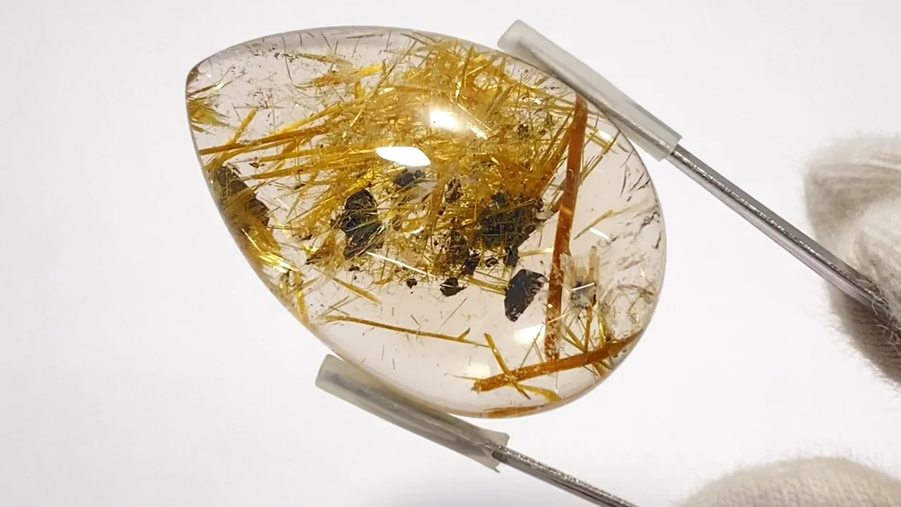 動画】【1点もの】ガーデンルチルクォーツ ルース 1個 NO.13 - 天然石