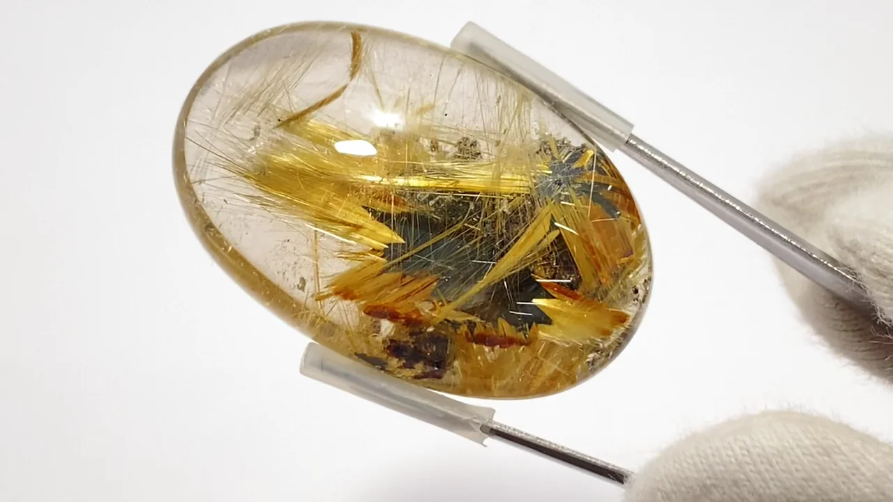 動画】【1点もの】ガーデンルチルクォーツ ルース 1個 NO.14 - 天然石