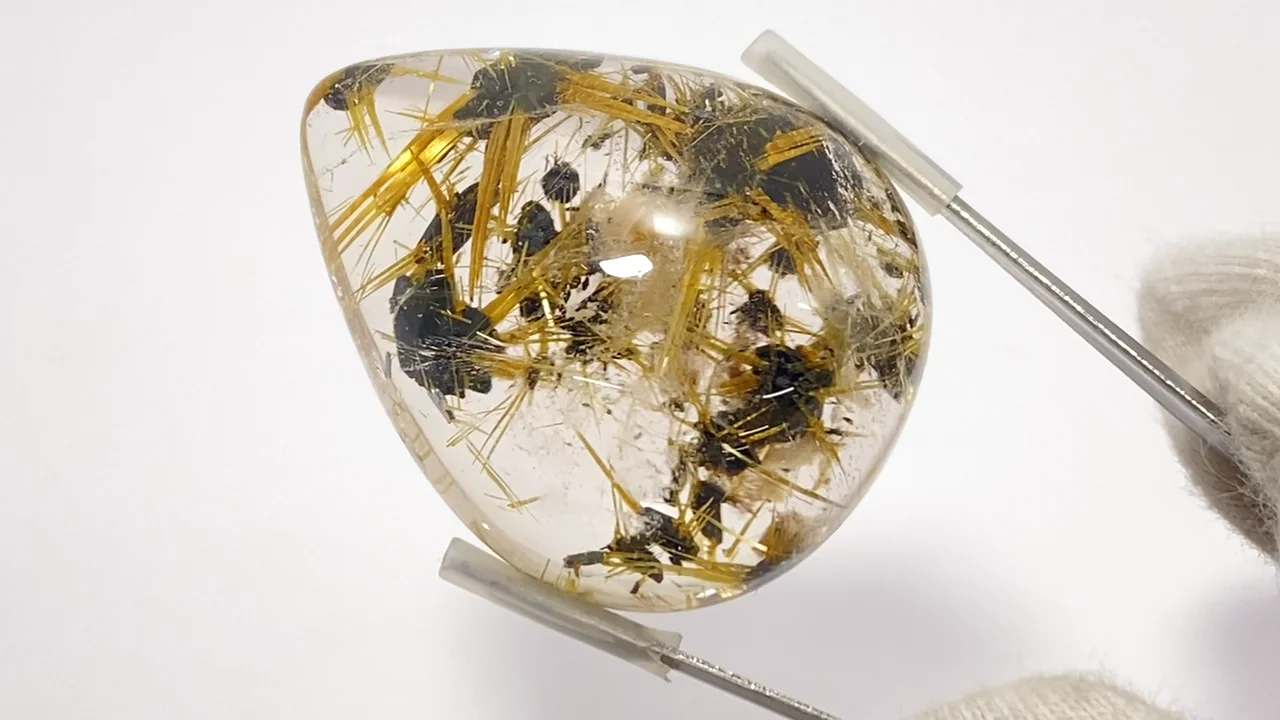 動画】【1点もの】ガーデンルチルクォーツ ルース 1個 NO.17 - 天然石