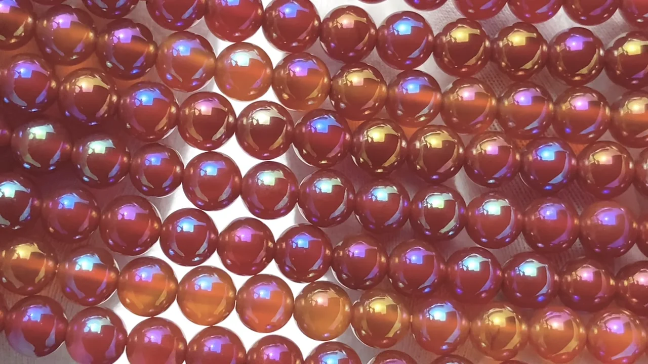 フラッシュ・レッドアゲート ラウンド6mm ｜天然石ビーズの卸問屋
